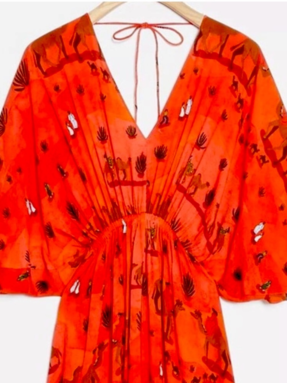 Isabelle Feliu Karakum Dress Small Anthropologie Camel Desert OS Free Boho RARE
